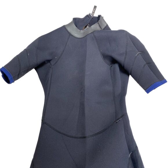Xcel Axis 2mm Hydroflex Shorty Wetsuit Size Small Navy Gray Nylon Back Zipper - Picture 10 of 16